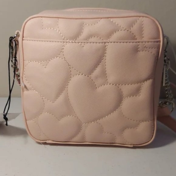 NWT Betsey Johnson PINK HEARTS SQUARE CROSSBODY - Picture 5 of 8